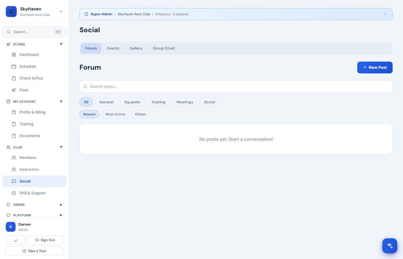 Community Forum screenshot from the Airmates platform